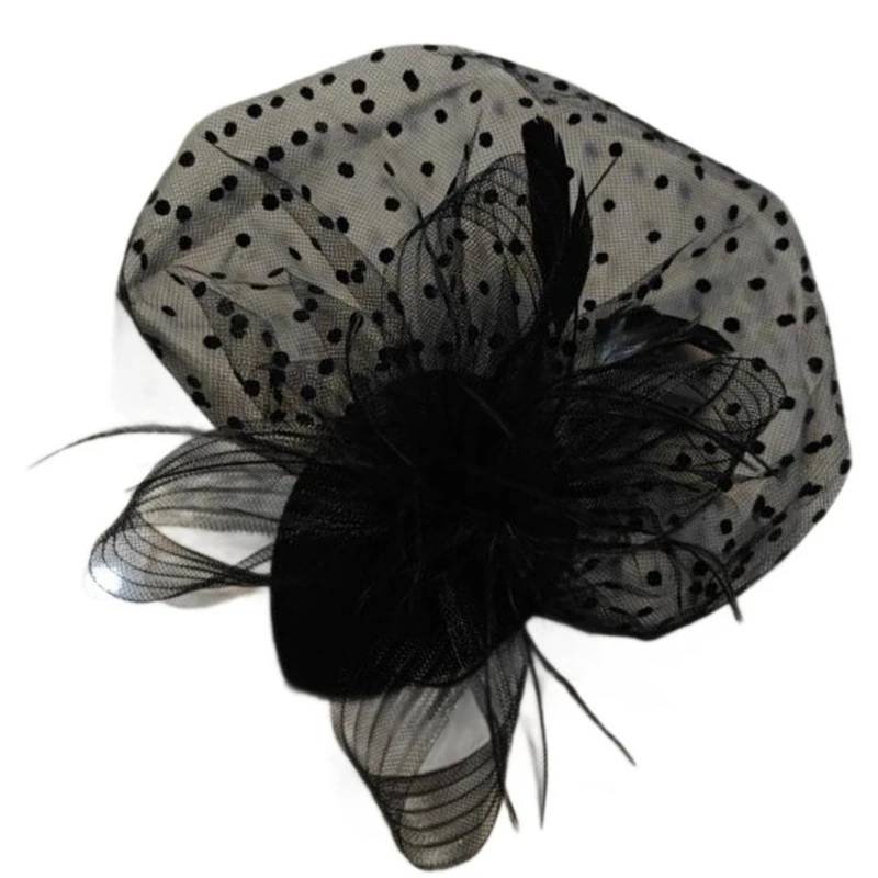 Dotted Flapper Fascinator 1920s Prom Dancer Headpiece for Special Event Wedding Engagement Night Headwear Hair Styling