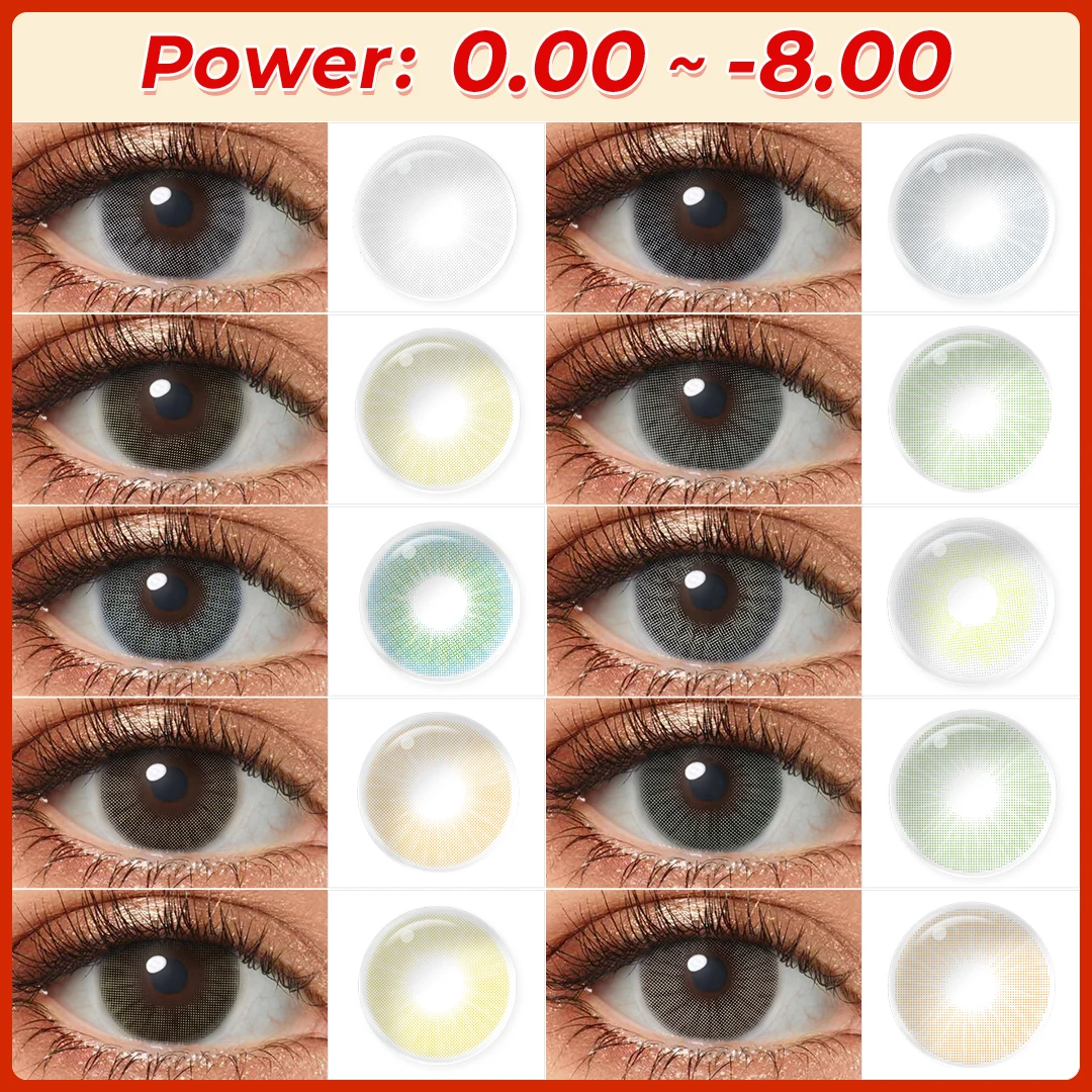 Hidrocor Contact Lens with Prescription Natural Eye Color Lens Color Contact Lenses for Eyes Cosmetic Soft Eye Lenses Pupils