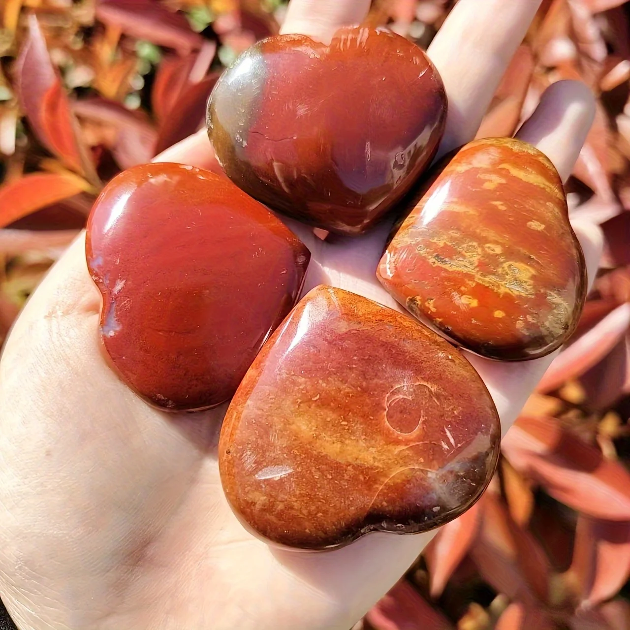 1PC Red Jasper Heart - Natural Chakra Aura Polished Bohemian-for Jewelry Making, Home Decor,  Mother's Day Gifts