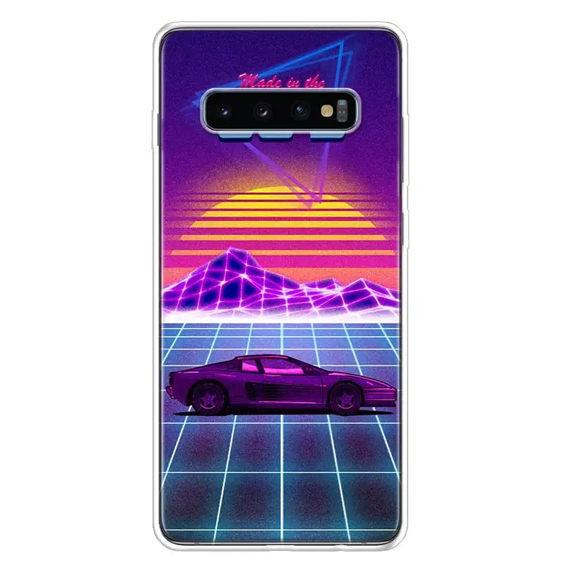 Synthwave Retro 80s Neon colorful Phone Case For Samsung Note 20 Ultra 10 9 8 A05S A15 A25 A35 A55 M11 M12 M21 M30S M31 M32 M5