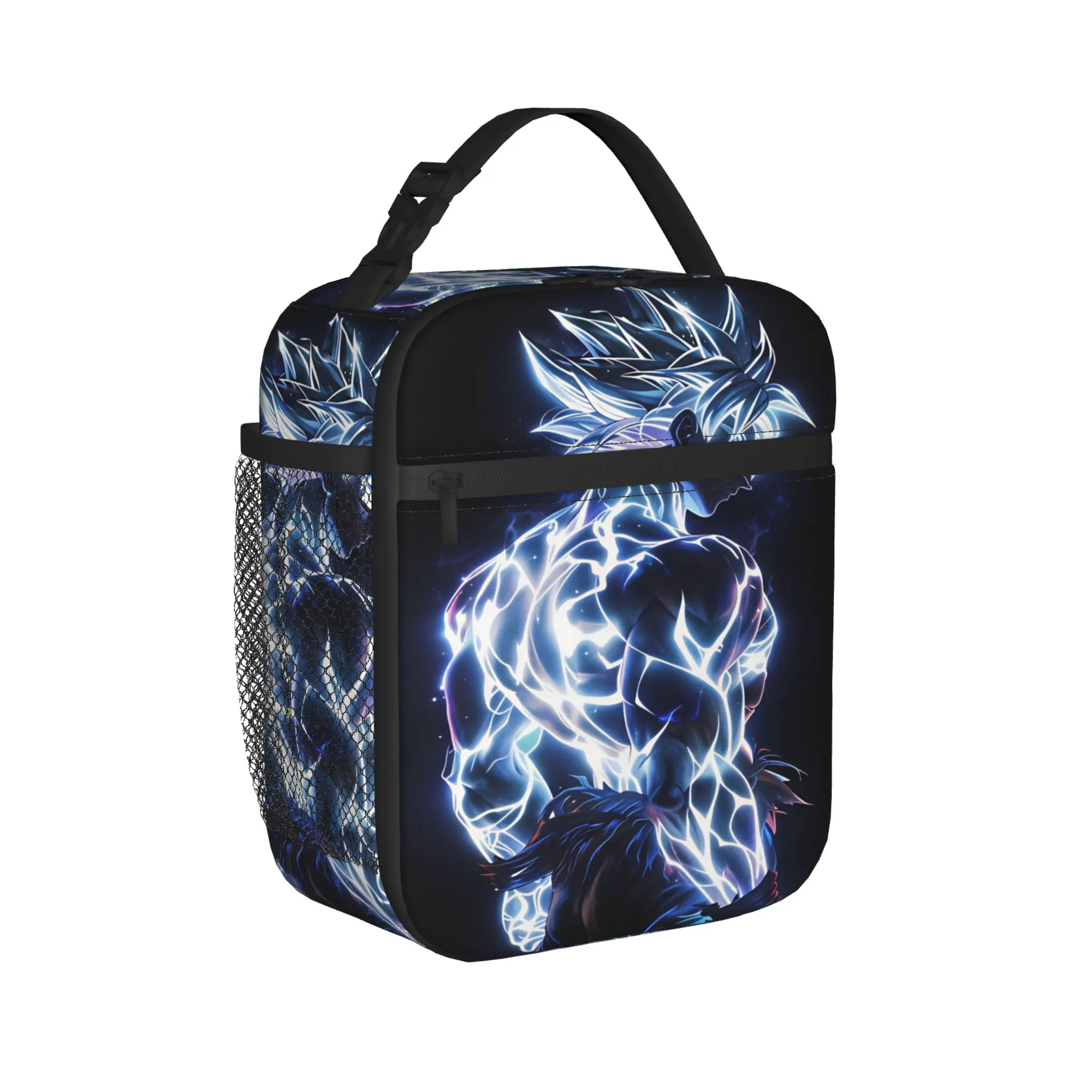Son Goku Lunch Bag For Women Dragons Balls Print Lunch Box Vintage Travel Cooler Bag Portable Zipper Oxford Thermal Lunch Bags