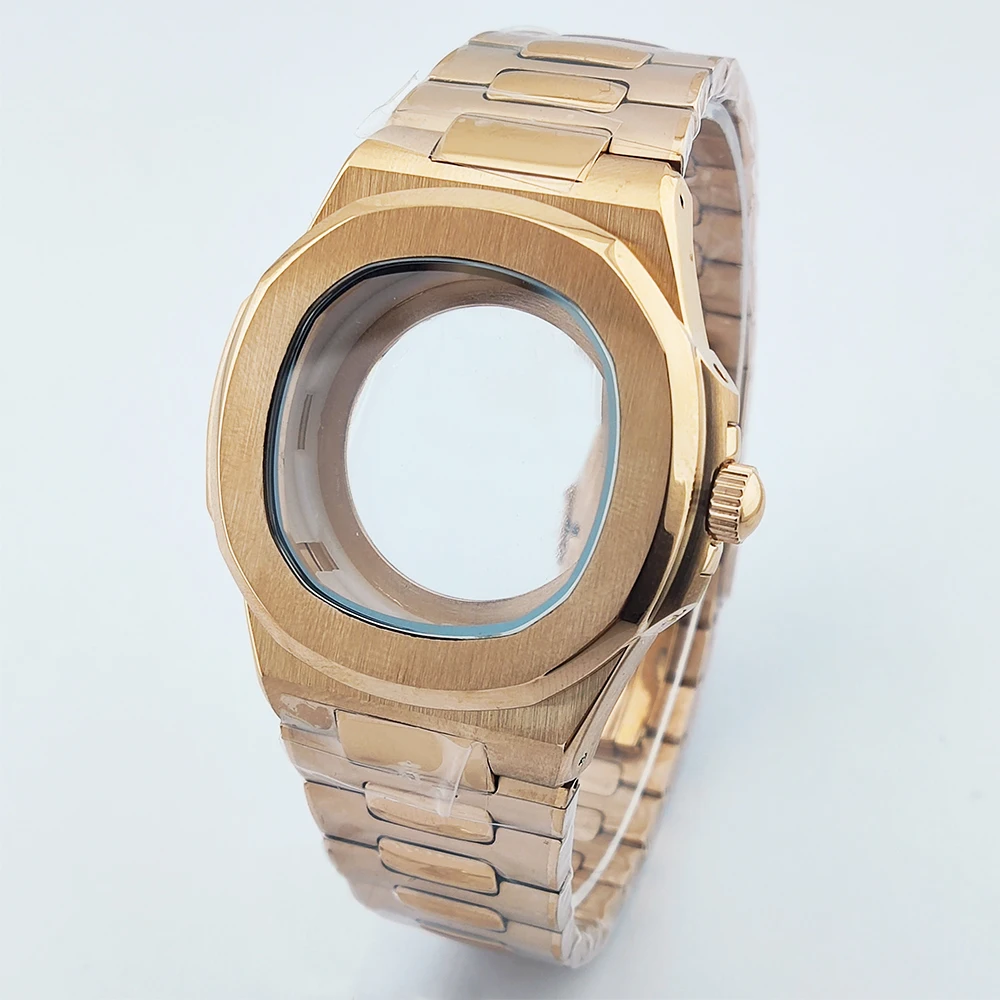 NH35 Case Watch Cases 41mm Sapphire Crystal Glass For Nautilu Watch Case Watch Parts NH34/NH35/NH36/NH38 Movement Waterproof
