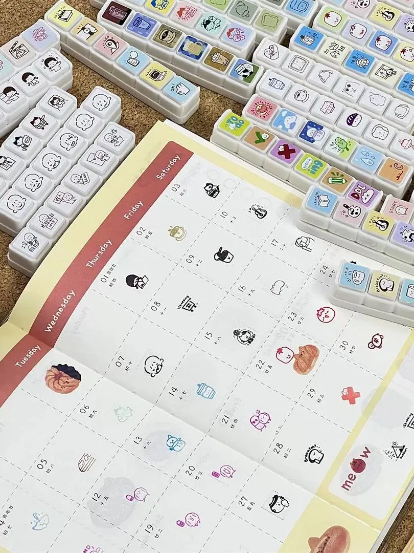 مجموعة أختام كرتونية من ستة أجزاء، أختام زخرفية إبداعية يدوية الصنع، مواد للأشغال اليدوية، أختام جاهزة، هدية لأفضل صديق #3