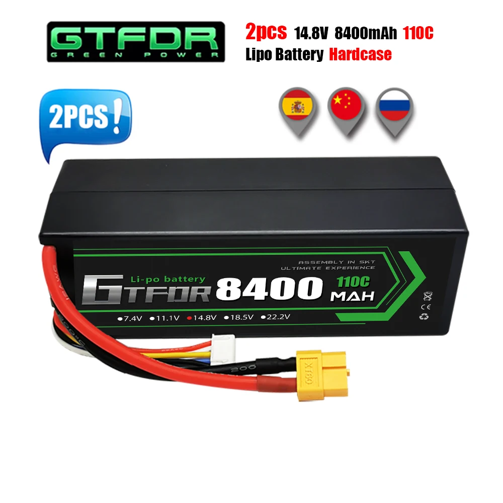 

GTFDR 4S 14.8V 8400mAh Lipo Battery 15.2V 22.2V 11.1V 7.4V 6S 3S 2S 10000mAh 7000mAh 8000mAh 6750mAh 9200mAh 5200mAh for RC Car