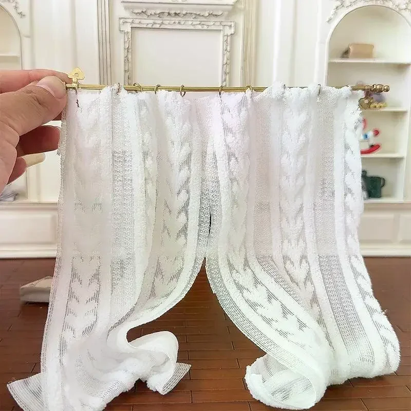 ราวม่านโลหะแบบถอดได้สำหรับบ้านตุ๊กตา 1 ชิ้น ของเล่นทำมือสำหรับเด็ก อุปกรณ์เสริมตุ๊กตา