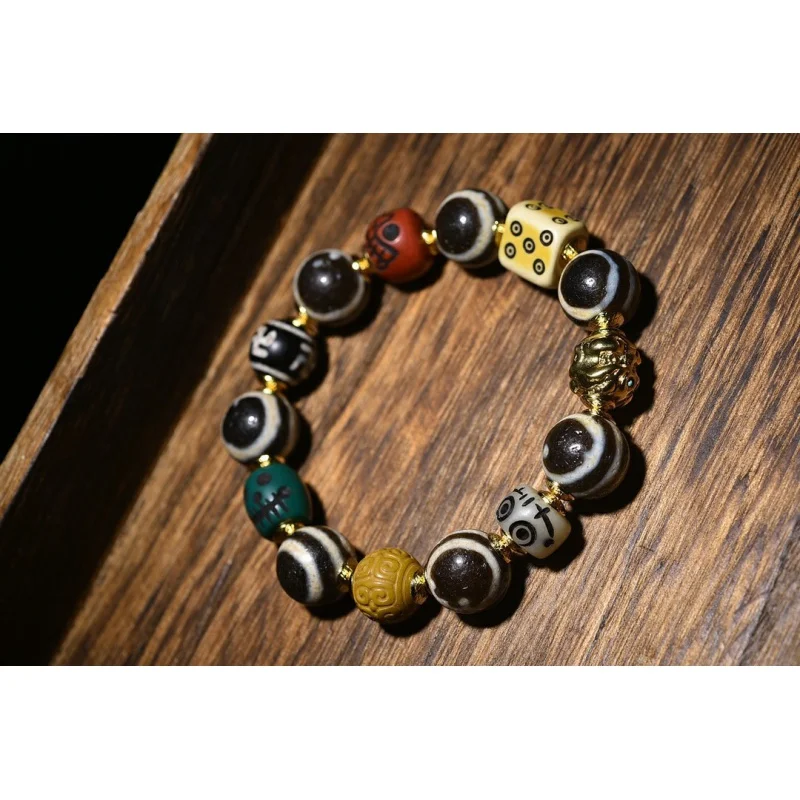 

Tianyuan Tibetan Area Noble Duobao Tibet Beads Weathering Delicate Old Style Antique Bracelet 14mm