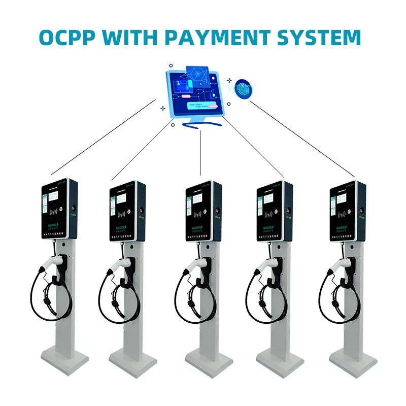 New OEM 7-22kw AC OCPP Wallbox EV Car Charging Pile With Type 1 Or Type 2 Plug Floor-mounted Charging Station