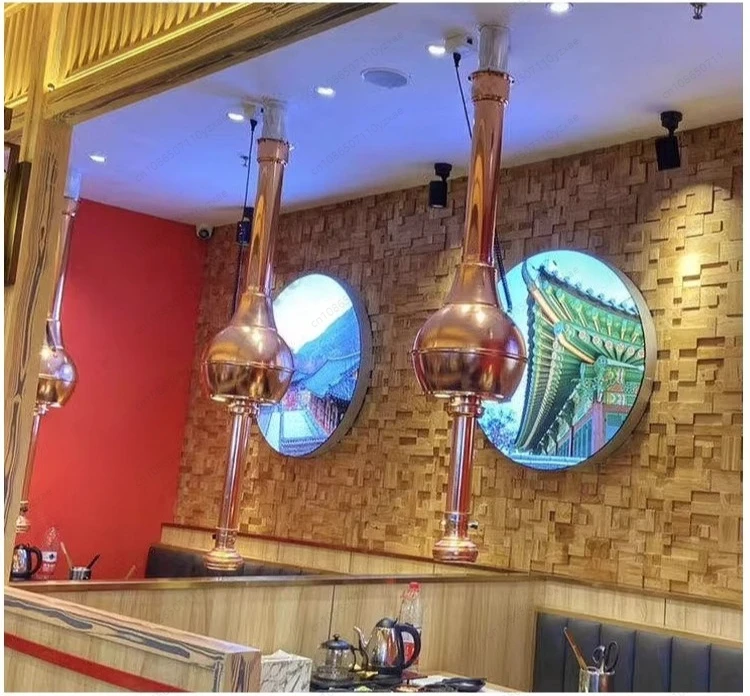 BBQ Smoke Exhaust Pipe - Commercial Korean Grill Extractor Hood with Oil Collector, Up-Draft Ventilation for Restaurant