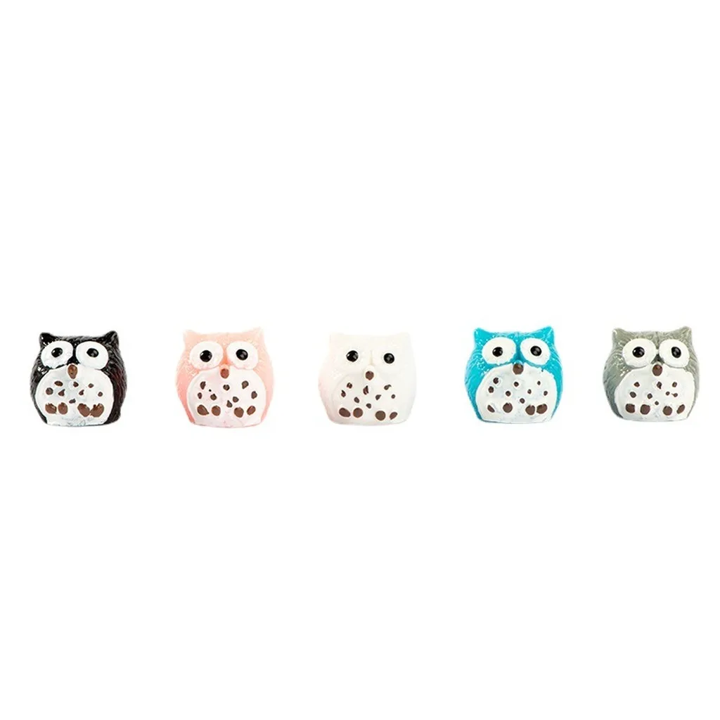 Resin Owl Figurine Cartoon Tabletop Owl Decoration Owl Miniature Lightweight Diy Micro Landscape Figurine For Office Table Micro