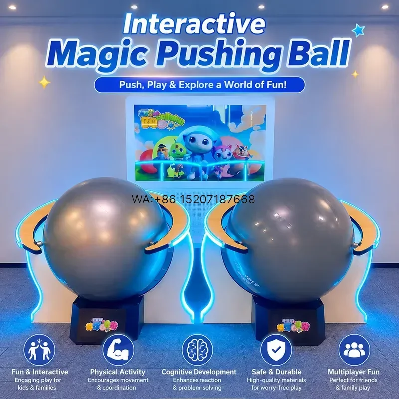 Wmwmnu Magic Ball Pushing Interactive Game Multiplayer Motion Sensing Arcade Equipment for Kids Indoor Playground
