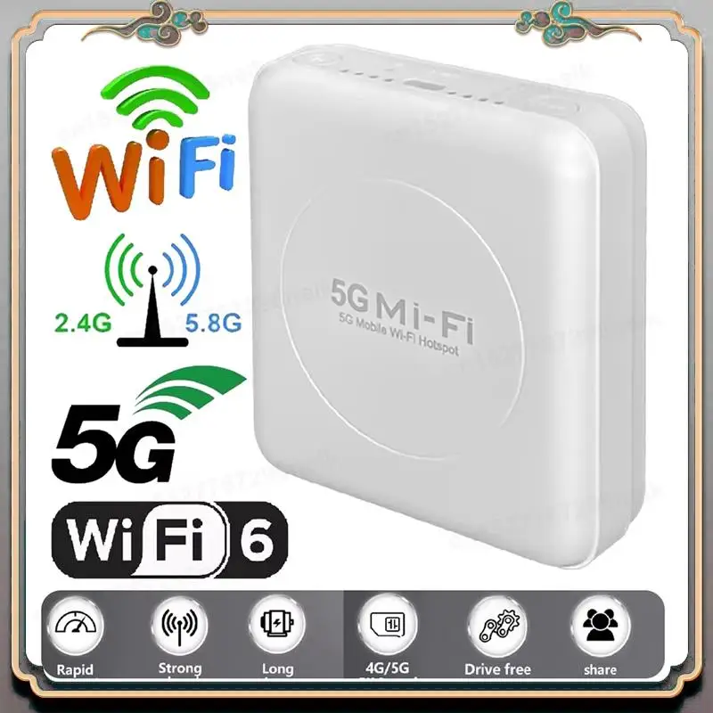 Durable 5G Wifi 6 Pocket Wifi Router With SIM Card Slot Wireless Mobile Hotspot Mifi Router Support 10 Users For Travel Office