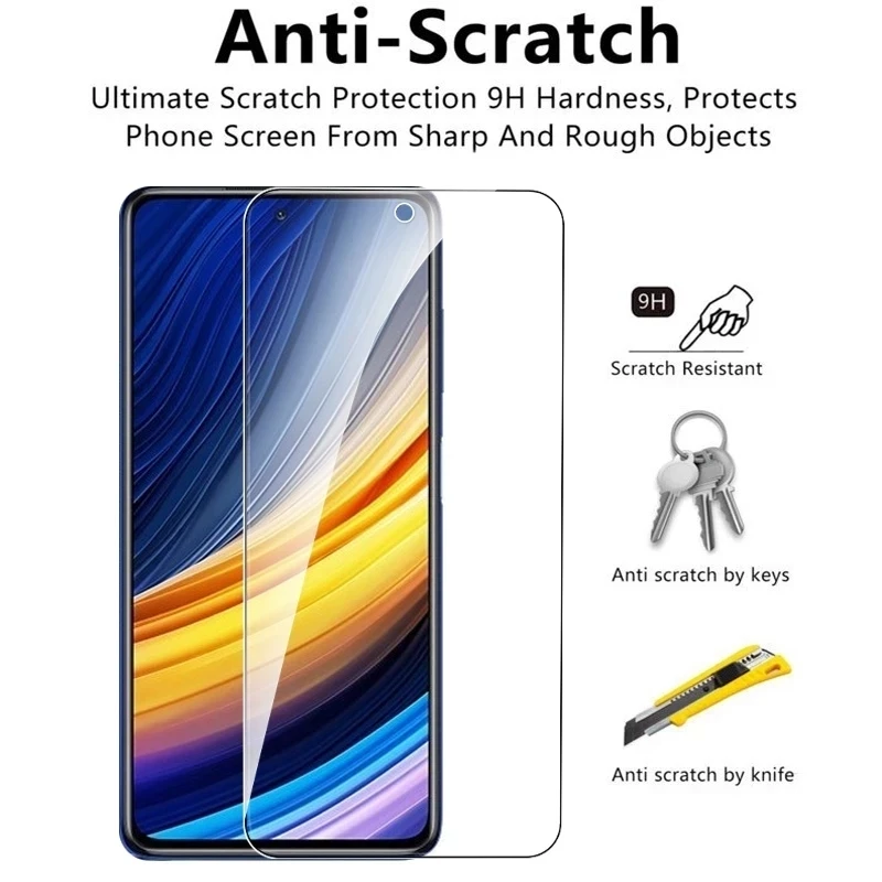 Protector de pantalla de vidrio templado para Xiaomi, protector de pantalla para Mi Poco X3 Pro, NFC, F3, M3, M4 GT, Redmi Note 11, 10, 9, 8 Pro,