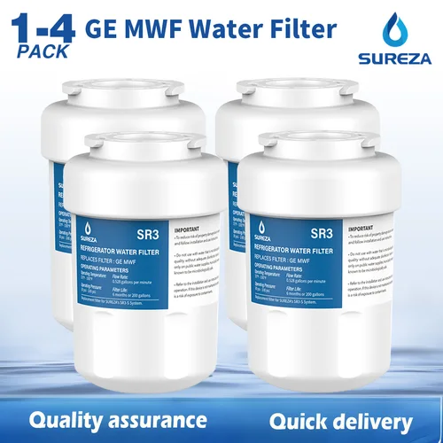 GE MWF 냉장고 워터 필터 교체용 필터, MWFP GWF GWFA MWFA 스마트 워터 필터, FMG-1 켄모어 46-9991, 1-4 팩 