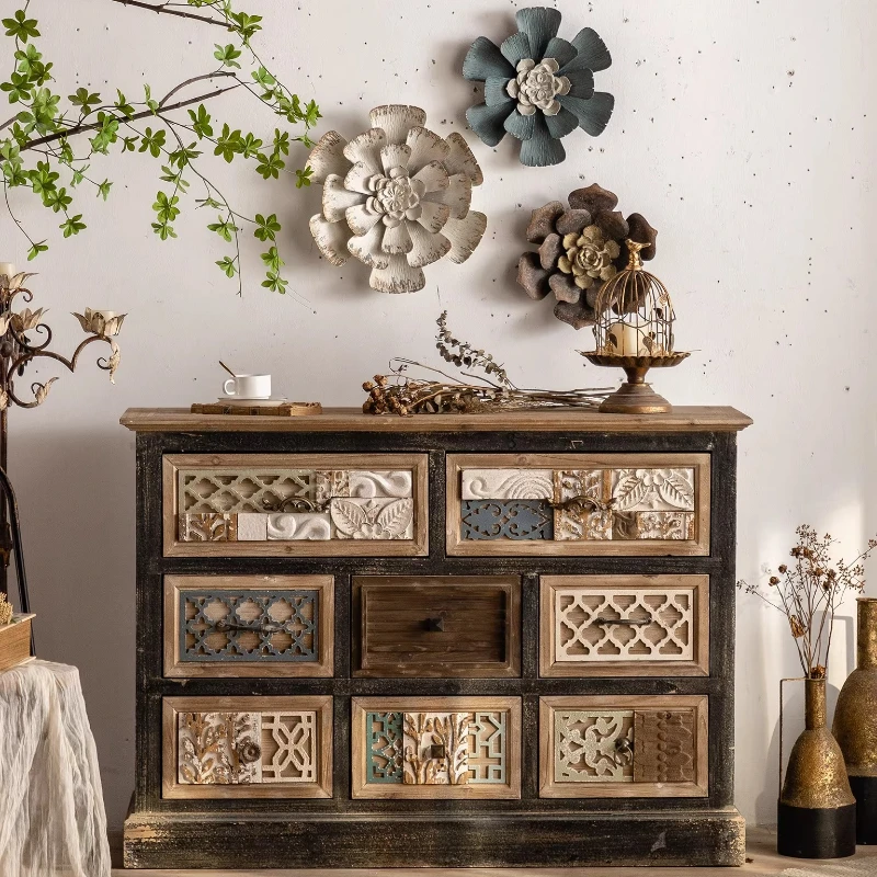 

Entry entrance cabinet, solid wood chest cabinet, storage cabinet