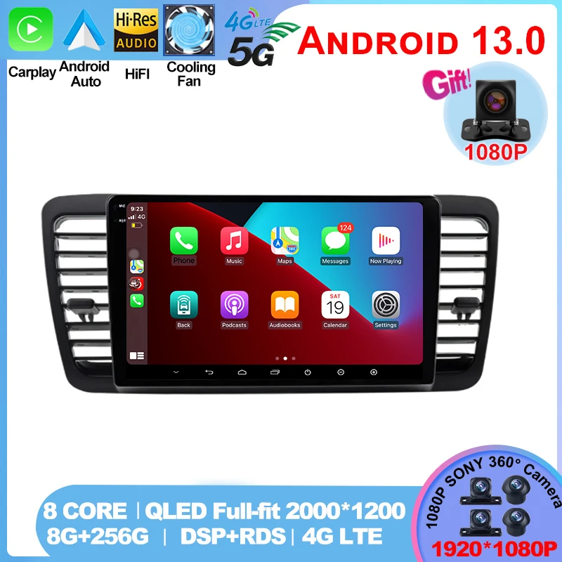 Android 13 5G WiFi DSP 2din  Car Radio Multimedia For Subaru Outback 3 Legacy 4 2003-2009 Stereo Carplay Navig GPS