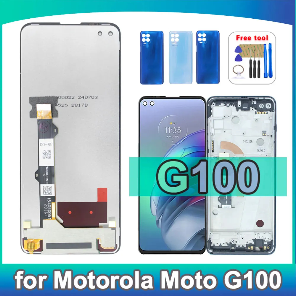 Pantalla LCD de 6,7 pulgadas para Motorola Moto G100 XT2125 XT2125-4, reemplazo de digitalizador de pantalla táctil con marco para pantalla LCD Moto G100