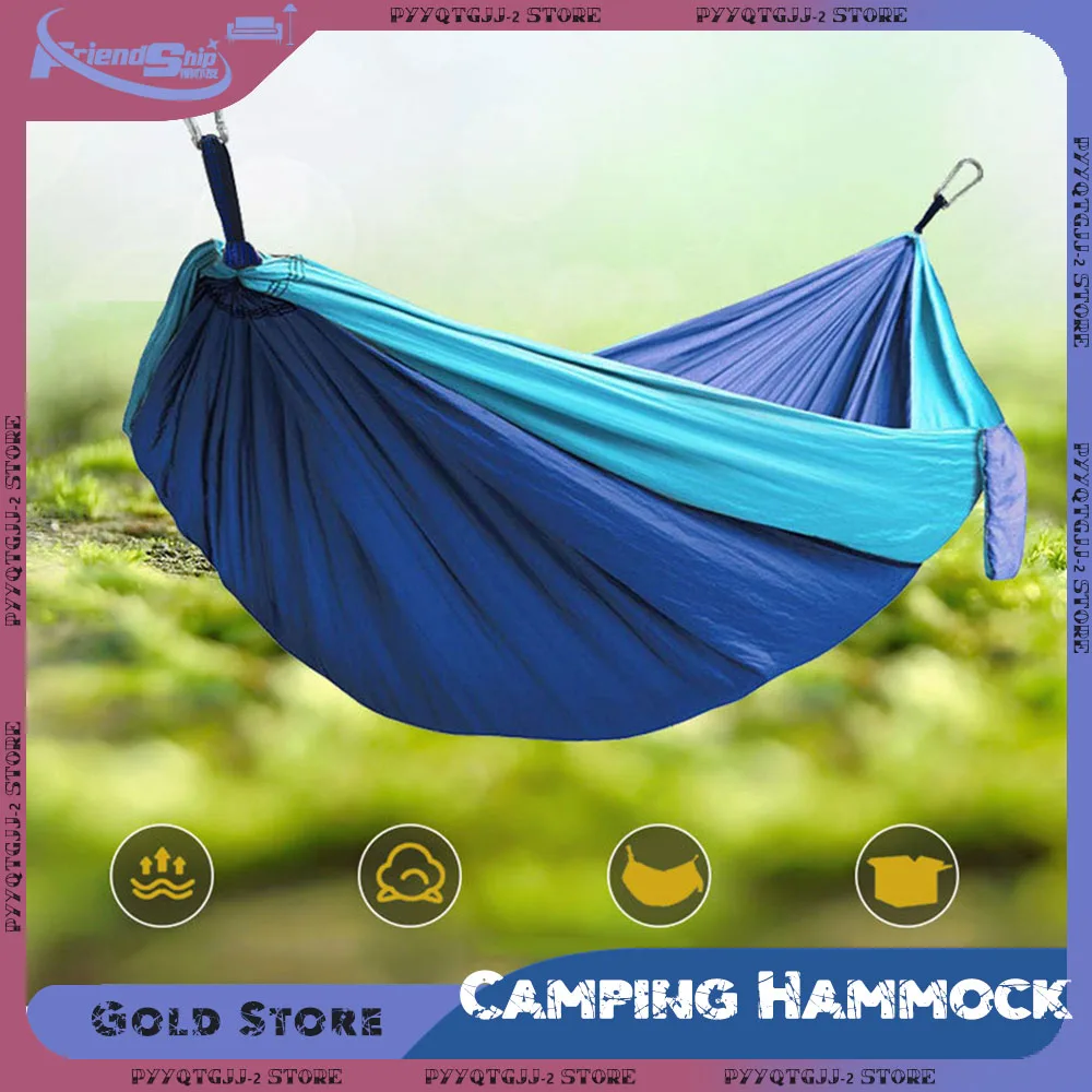 Single Person Camping Hammock with Nylon Color Matching Hammock High Strength Parachute Fabric Portable Outdoor Hammocks Chair