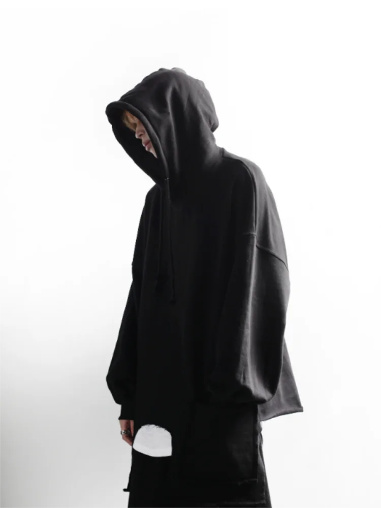 Men's Hoodie Spring And Autumn New Personality Irregular Design Pocket Decoration Casual Large Size Hoodie