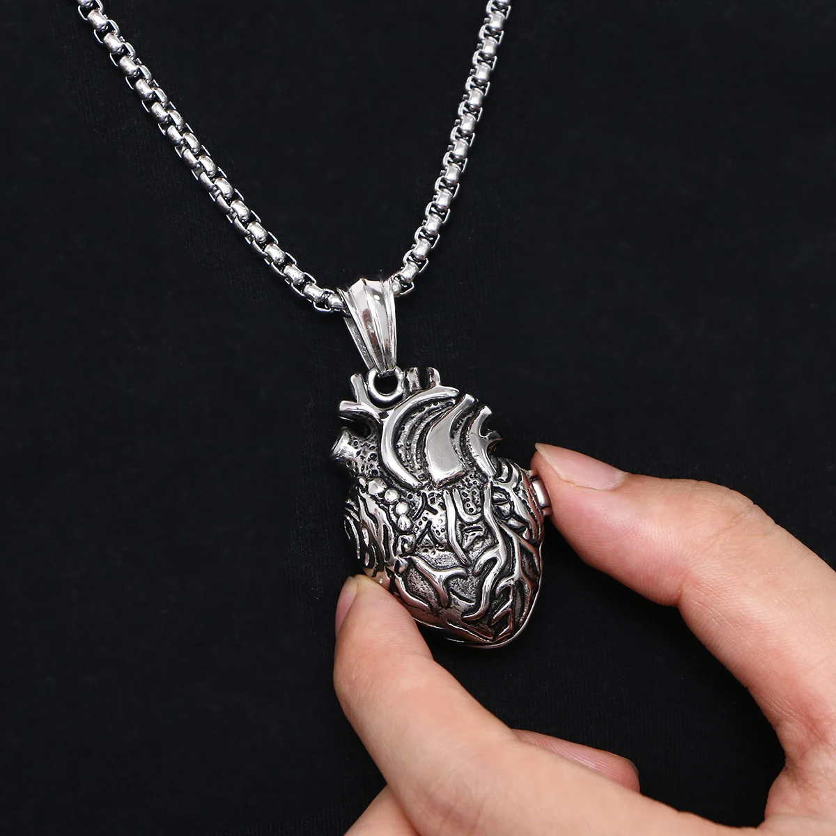 Collar con colgante de acero de titanio para hombre, joyería de moda con personalidad de Metal