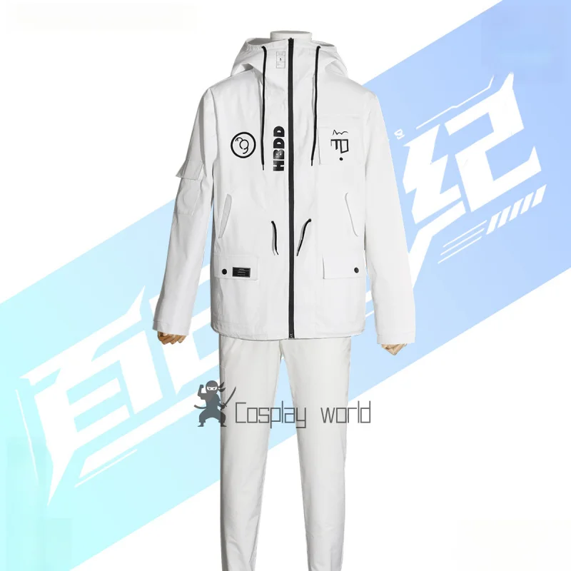 

Game The Hundred Line Aotsuki Eito Cosplay Costume White Punk Jacket Pants uniform Halloween Carnival Christmas Party Suit