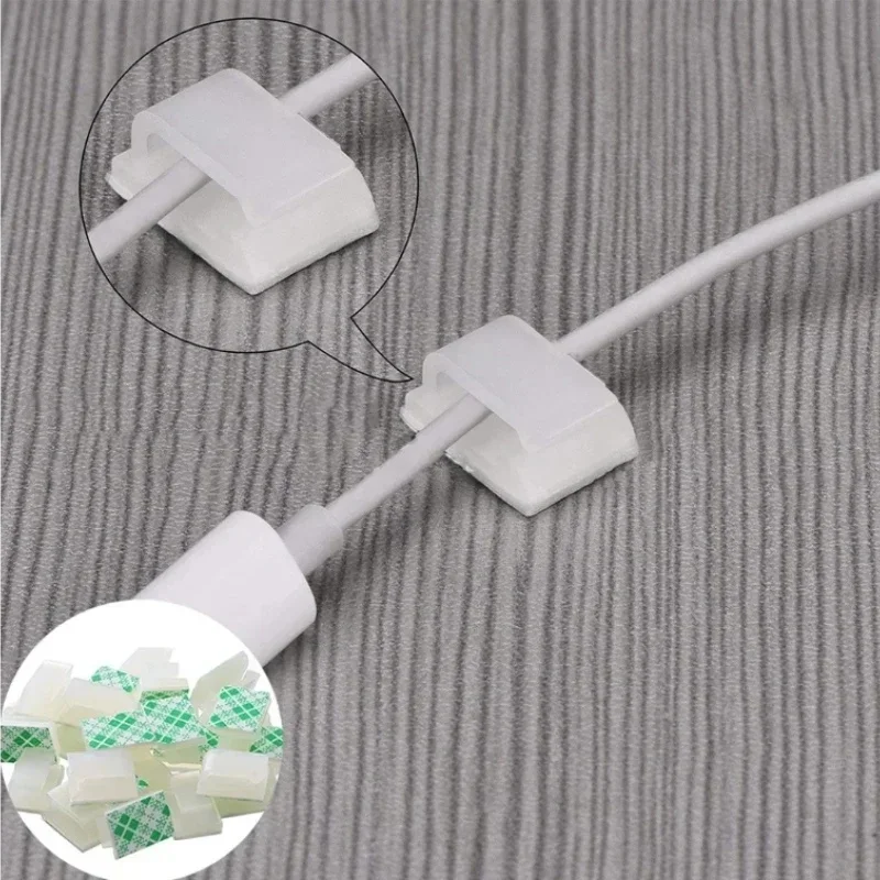 FC-1/2 Black White Cable Clips Self-Adhesive Drop Wire Holder Cord Manager Car Fixed Clamp Wire Clip Accessories