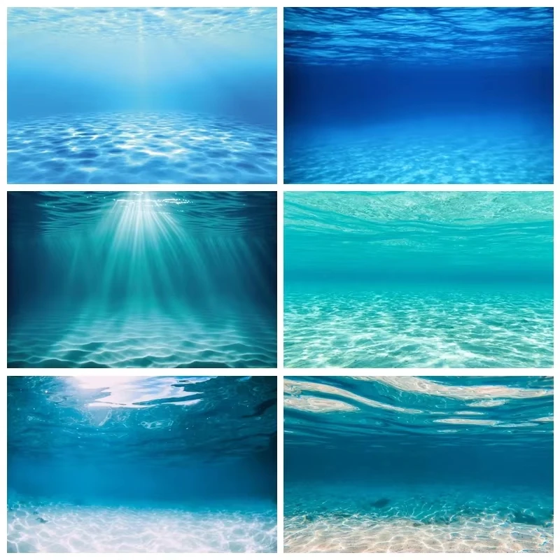 

Underwater World Photo Background Undersea Sunlight Deep Blue Water Photography Backdrop for Kids Birthday Party Photo Studio