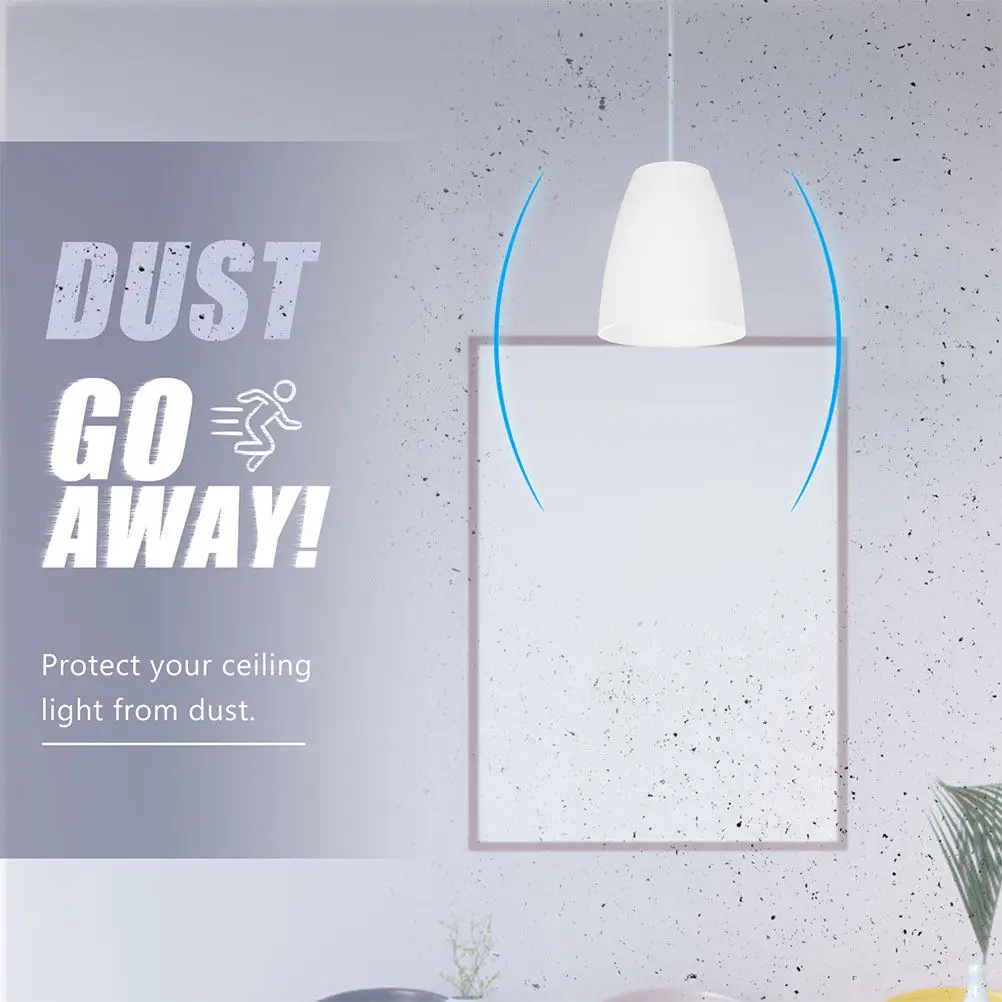4Pcs Plastic Flat Mouth Lampshade Set White E14 Compatible Lamp Shade for Living Room Bedroom Study Modern Light Shade