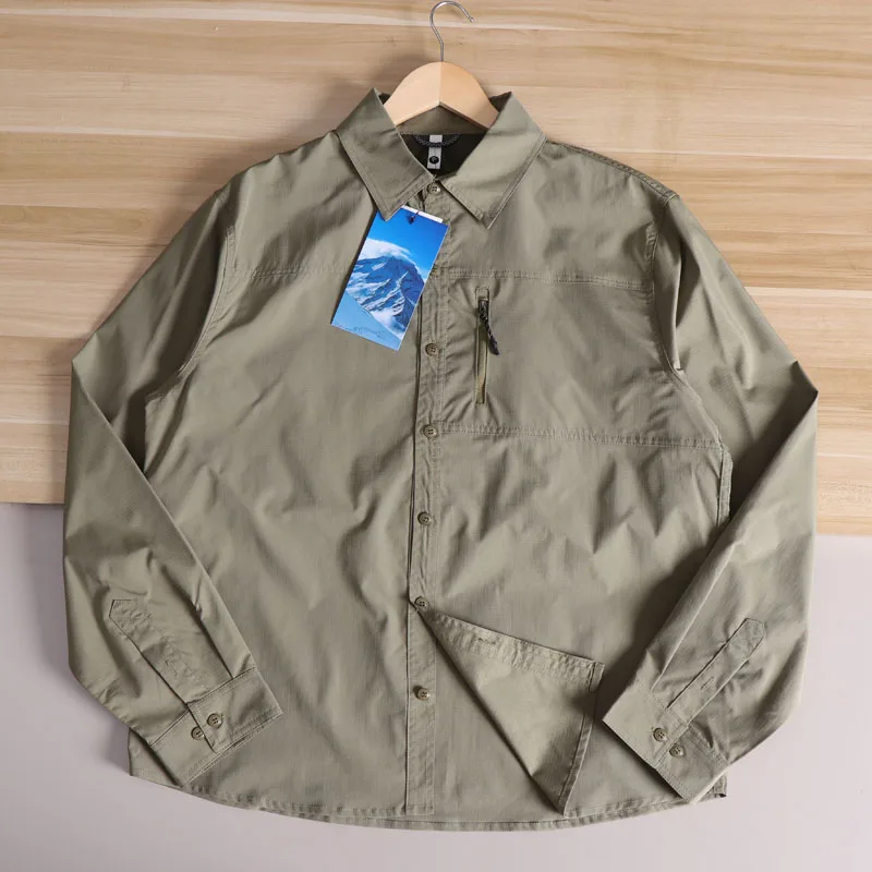Lightweight Outdoor Windproof Waterproof Men's Loose Long Sleeve Shirt Style Jacket Coat Functional Fashion Spring Ice Sensation