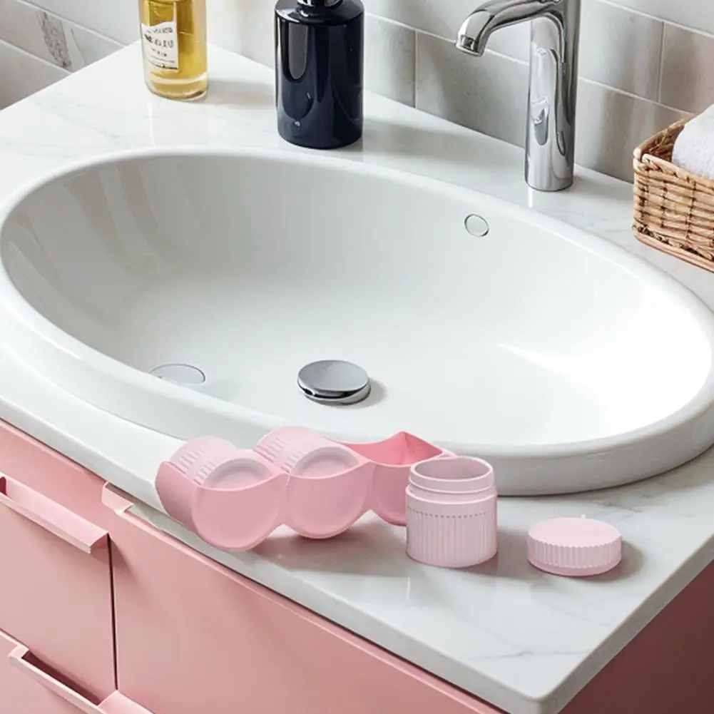 Caja de embalaje de loción de silicona con llavero, Kit de caja de Gel de champú portátil, caja de embalaje, almacenamiento de cosméticos, ducha vacía Mini Tr G4L6