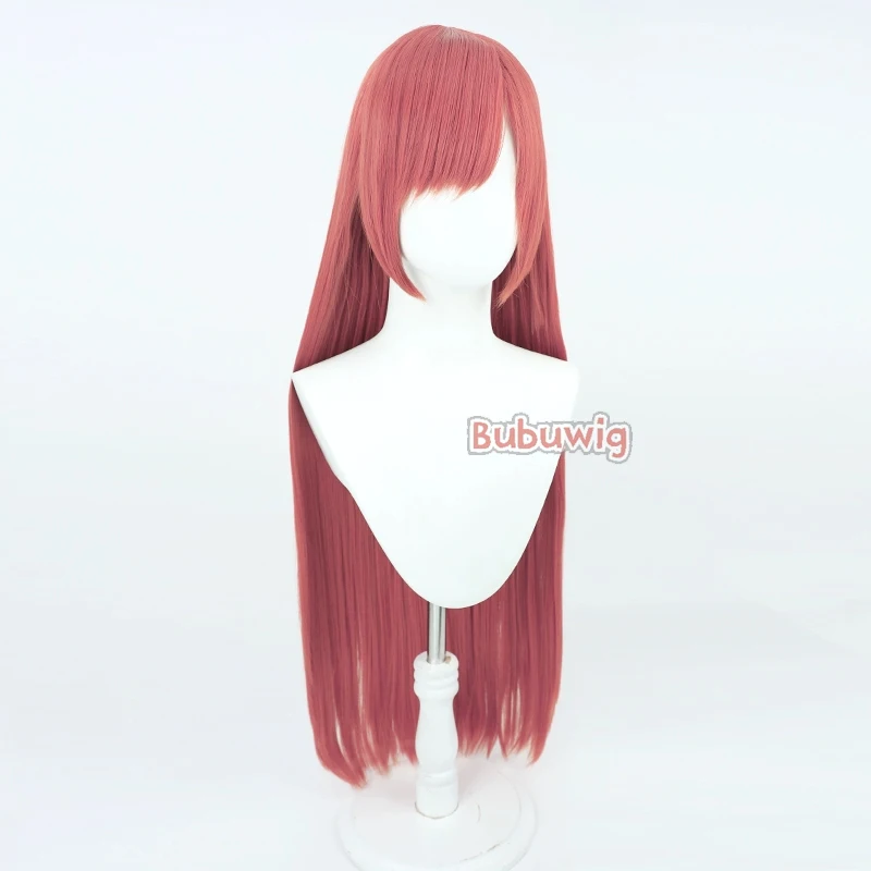 Bubuwig-pelucas de pelo sintético para Cosplay, emblema de fuego: Awakening Cherche, 95cm de largo, liso, rosa, rojo, resistente al calor