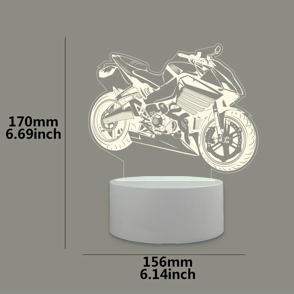 Motorcycle Beauty  3D Led Mange Avatar Room Decor Gift Decoration Children'S