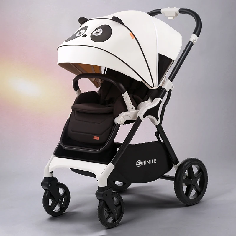 Baby strollers can sit and lie down and fold light and high view baby strollers