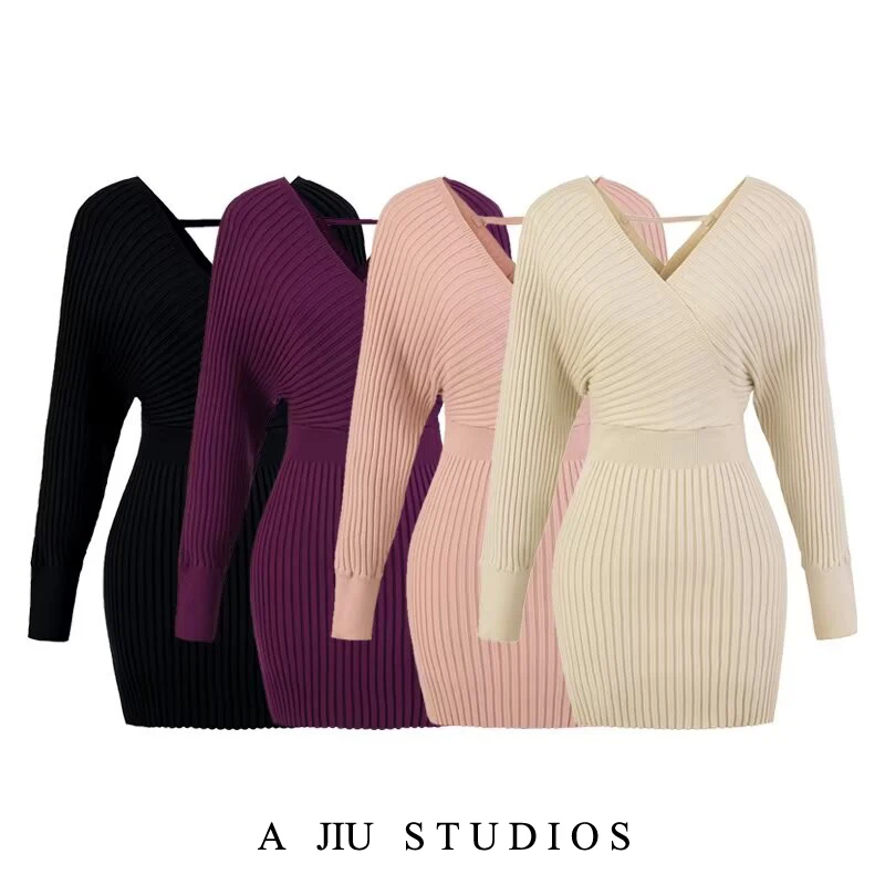 

Pure Desire Slim Fit Long Sve Трикотажная юбка Dr V Ne Сексуальная юбка с запахом для женщин Осенний сезон Дышащая удобная повседневная...
