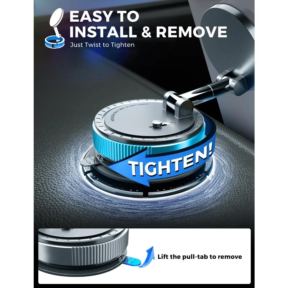 حامل هاتف مغناطيسي مفرغ للسيارة، لتركيب السيارة magsafe للزجاج الأمامي، كوب شفط قابل للطي للمرآة والزجاج والمسامير