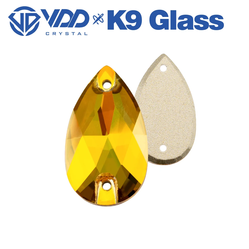 VDD S258 Sunshine Birnenförmige Hochwertige K9-Glas-Aufnähsteine, Kristall-Flachboden-Nähsteine, Strass-Steine für Kleidung und Kleiderdekoration – Detail 6