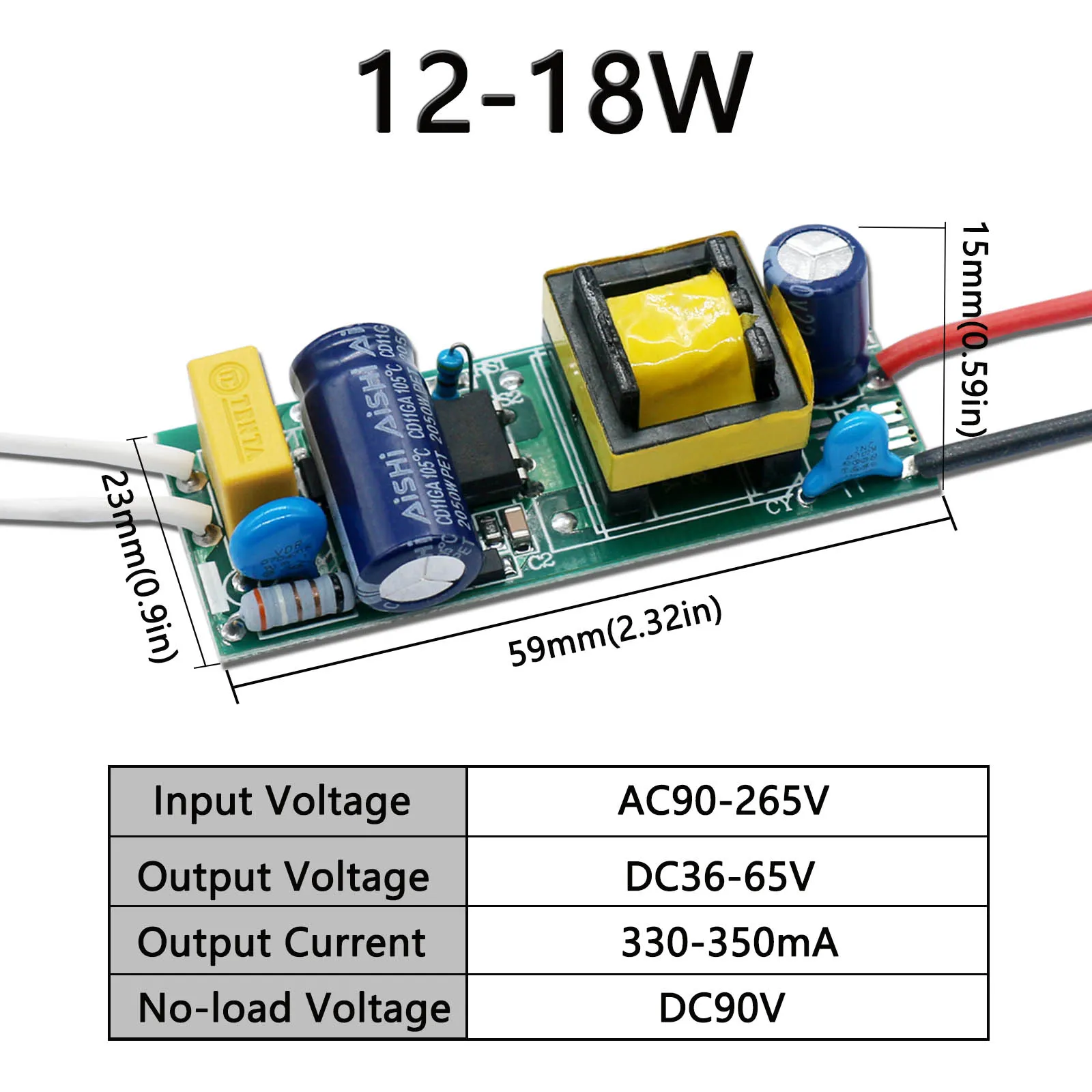 12-18W 18-25W 25-36W LED Driver Power Supply Unit Bare Board 350mA LED Spot Light Strip Light Bulb DIY Lighting Transformer