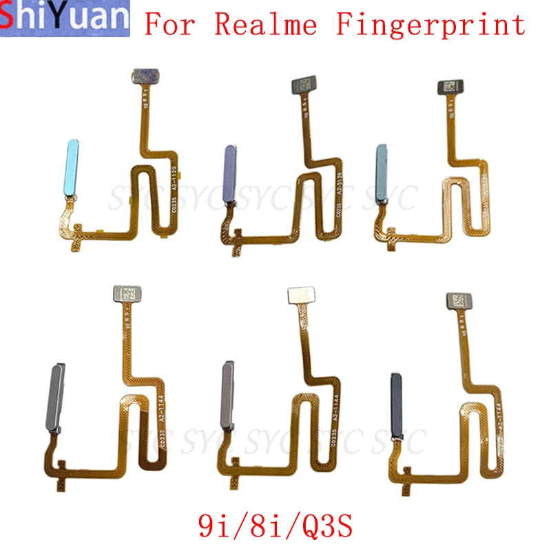 Fingerprint Sensor Button Flex Cable Ribbon For Realme 9i 8i Q3S Power Key Touch Sensor Flex Replacement Parts