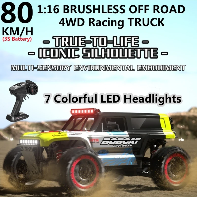 80KM/H 1:16 High Speed Brushless Racing Car 2.4G 4WD Electric Independent Suspension Off Road Climbing Drift Racing Car Toy Gift