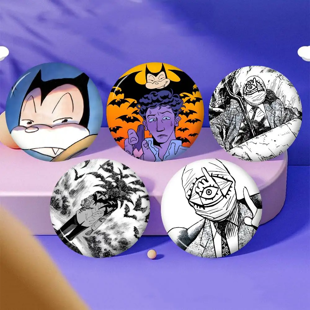 B-Billy-Bat Thrilling-Paranoid Creative Pins Funny Round Snap-in Brooch Badge Backpack Hat Accessories Jewelry Gifts for Friend