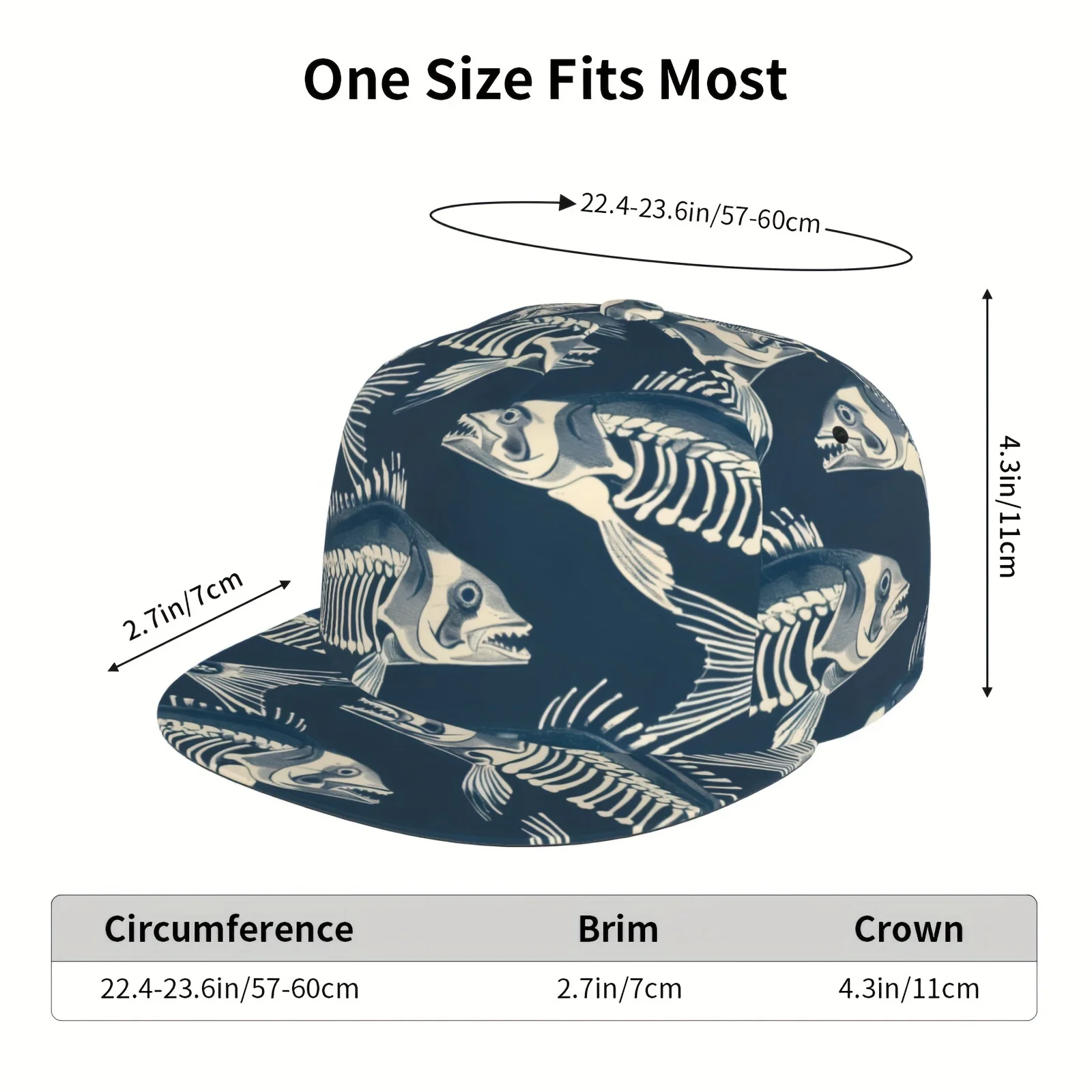 Adjustable Snapback Baseball Cap with Fishbone Design Breathable Polyester Perfect for Running Outdoor Activities