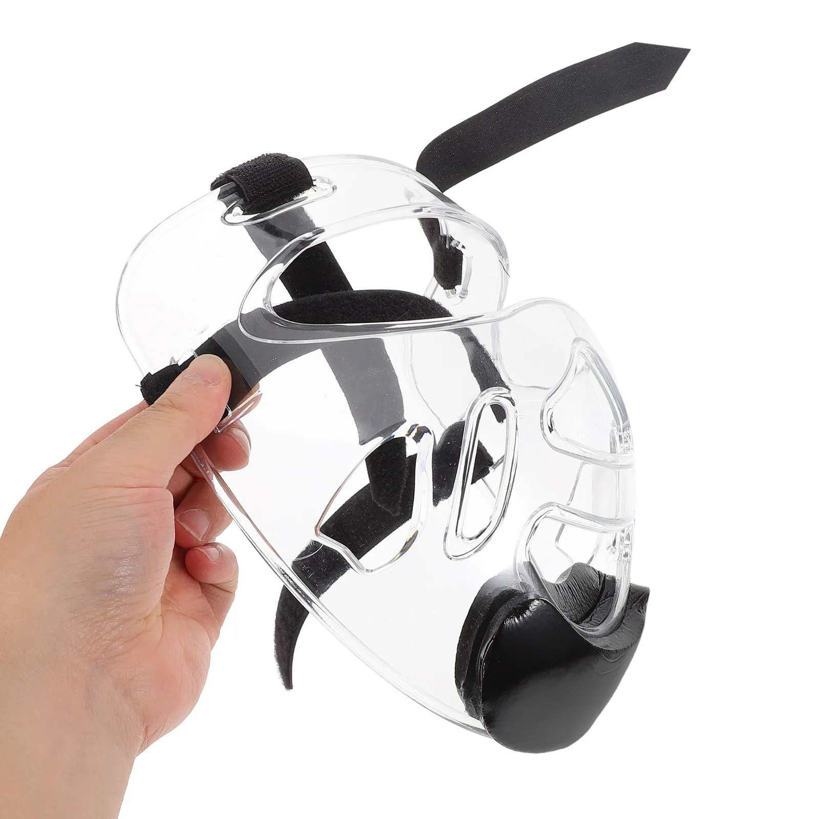 Professional Taekwondo Head Guard Karate Protective Gear Transparent Face Shield Adjustable Fit Longlasting PP Material Sparring