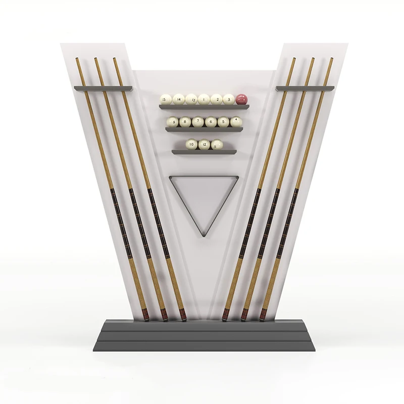 

Billiards table pole holder High-grade wall-mounted floor-to-ceiling 6-hole billiard pole wooden club holder