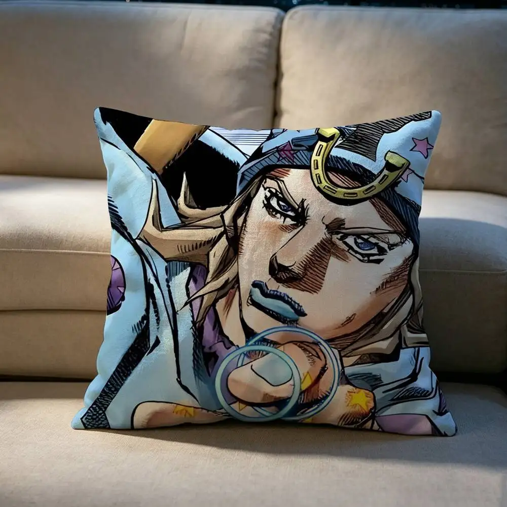 JOJOs Johnny Joestar Pillow cover Soft Microfiber Pillowcase Home Sofa Decor Surprise Decorative printed.