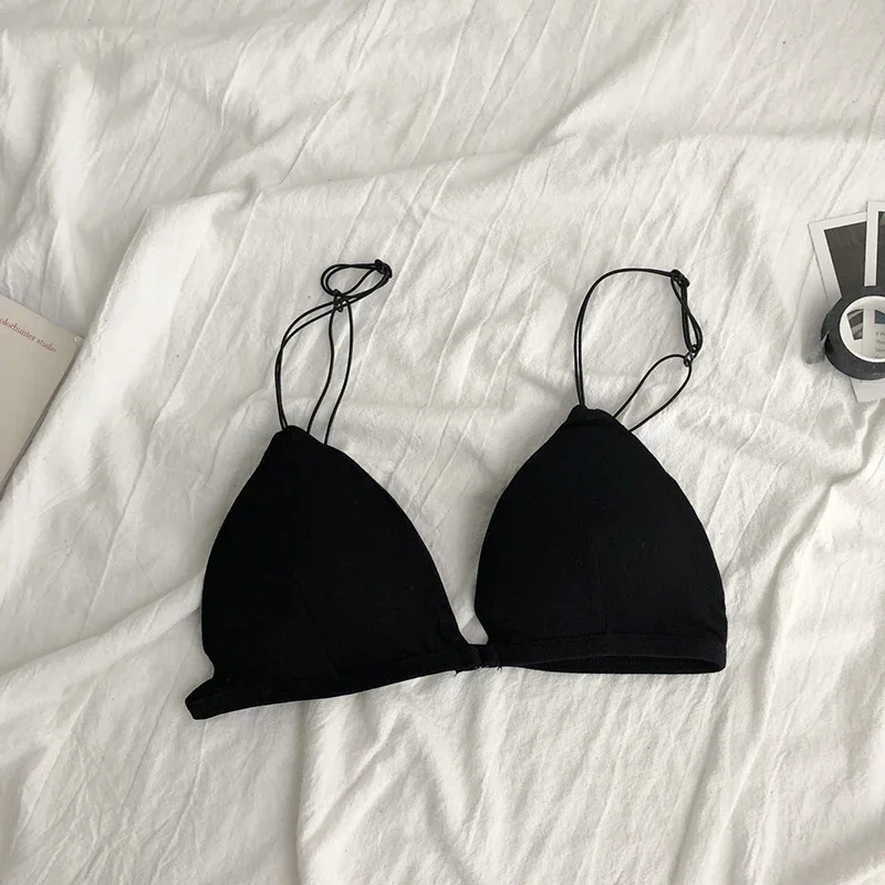 Dámské podprsenky francouzského stylu, sexy tenký pás, bralette dívky, trojúhelníkový košíček, spodní prádlo, podprsenky hluboké V, bezdrátové, měkké, bezešvé - náhled 3