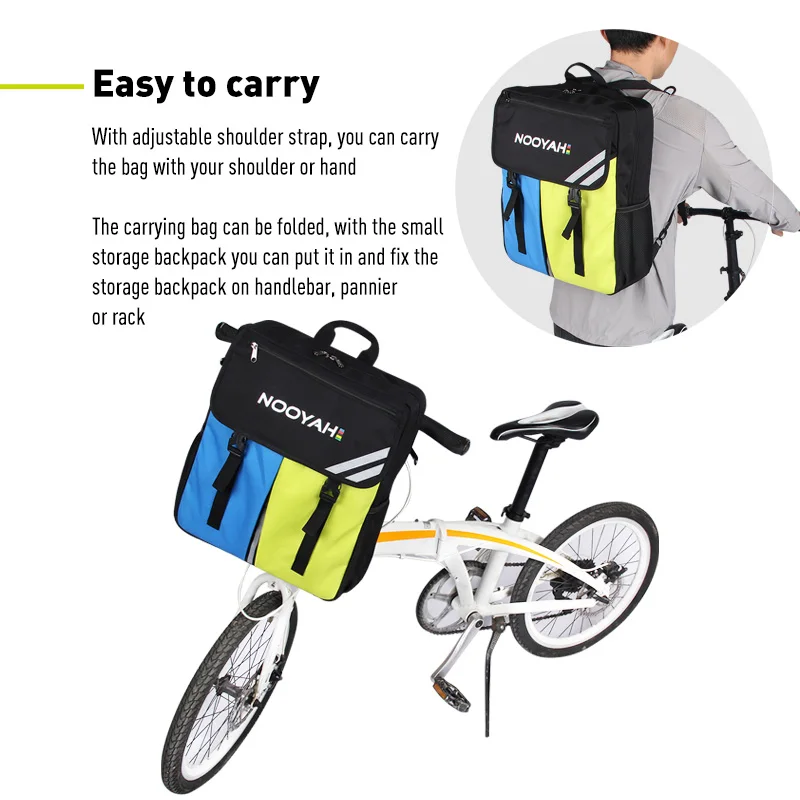 NOOYAH 18-20 Inch Folding Bike Bag Portable Bicycle Travel Case Cycling Rainproof Lightweight Carry Bag Bicycle Accessories