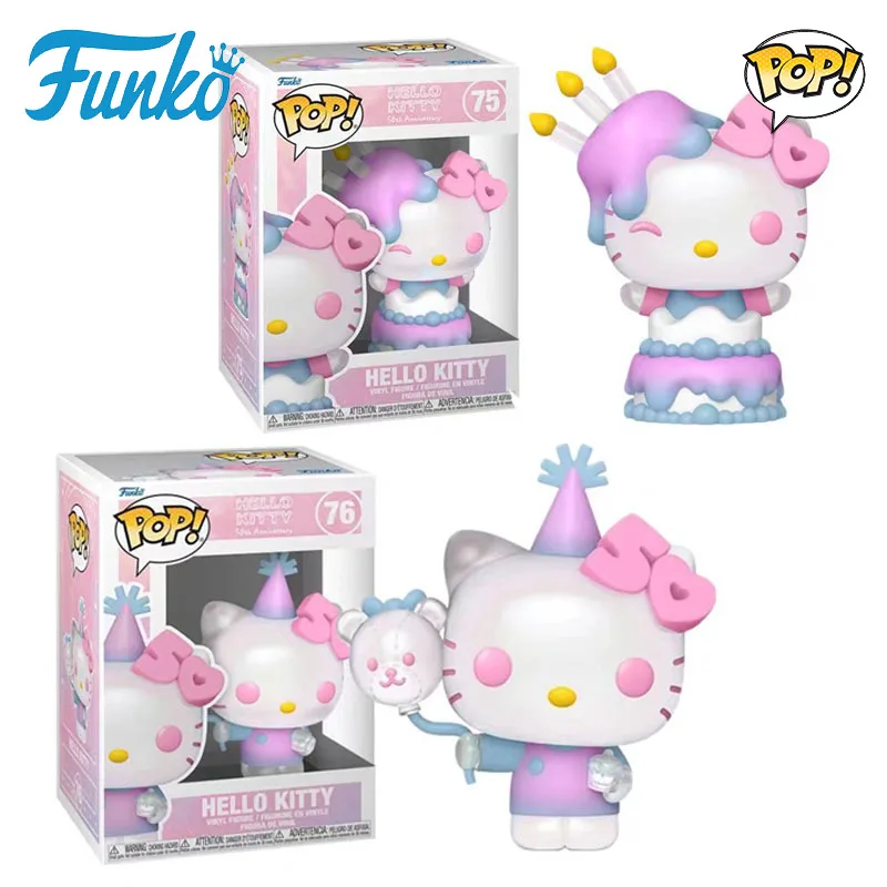 

Funko POP Оригинальный подлинный Hello Kitty на 50-летие # 75 # 76 фигурок, игрушки для мальчиков и девочек, подарок, коллекционные украшения