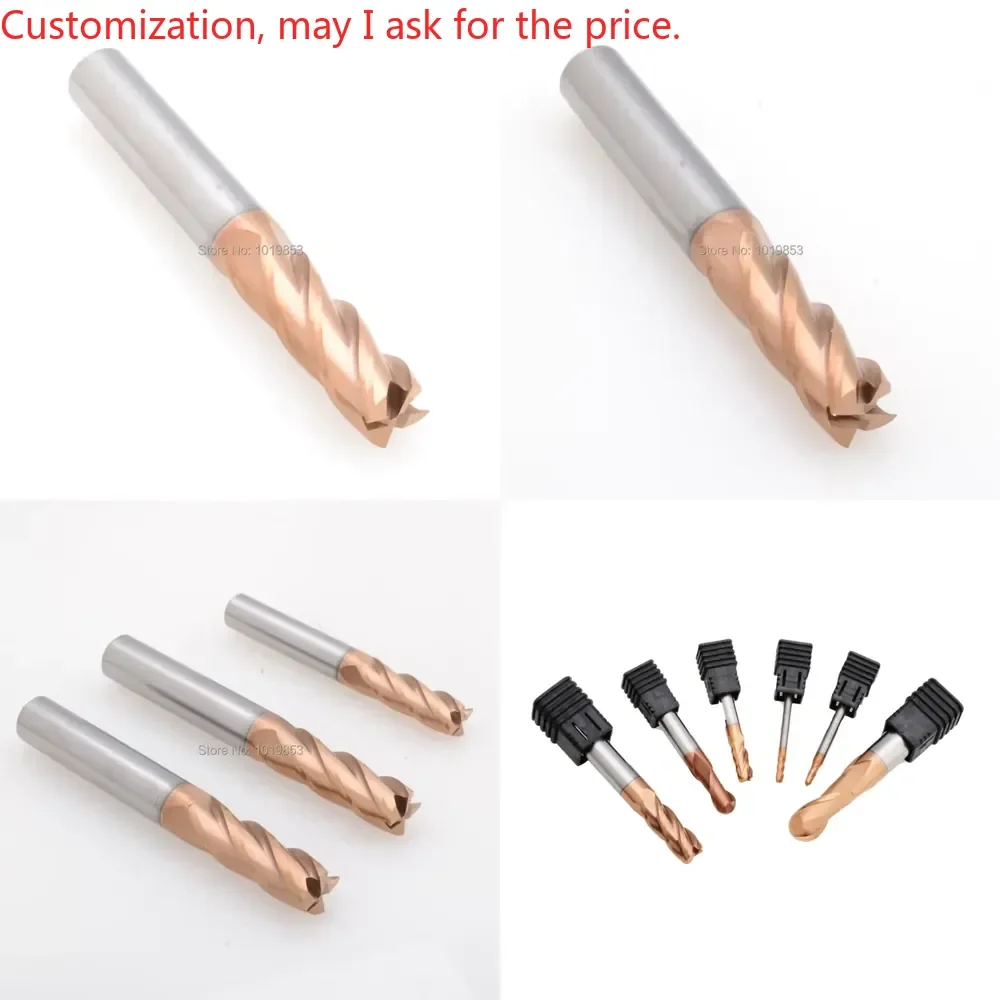 

Hot sale5pcs SLONS S100-6R0.5X6X50L 6R0.2 4R0.5 3R0.2 HRC55 corner radius carbide end mills milling cutter for steel or