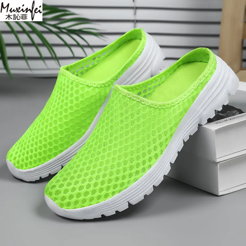

Men's and Women's Same Sized Slippers Large Size Breathable Summer Mesh Shoes Soft Soled Casual Shoes Lazy Shoes 36-47