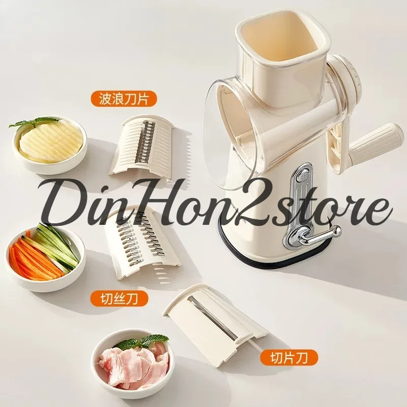 Silk wiper, vegetable cutting artifact, hand-cranked slicing, shredder, hand guard, household multi-functional potato shredded