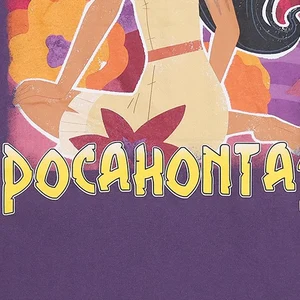 Disney-Camiseta đóng dấu lời bài hát nữ tính, bộ kéo ngắn tay, ngọn với đường viền cổ áo trong O, Streetwear, Women's Fashion, Princess, Pocahontas, Sweet 6 Áo sơ mi chính của Pocahontas - №6